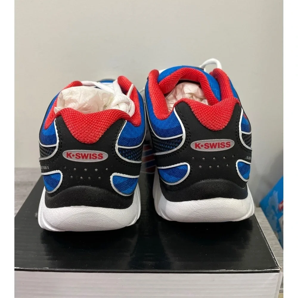 K-Swiss Blade-Light Run II Men 10 1/2 Running Shoes Blue Black Red Seamfree Tech